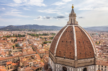 The view of the Dome of Florence Cathedral in Italy