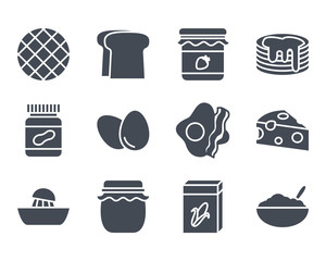 Breakfast Food Icon Silhouette