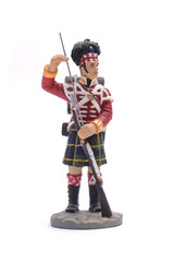 tin soldier squaddie Regiment of Scotland 1815 Isolated on white