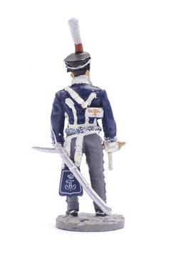 tin soldier staff officer of the Grodno Hussars, 1812 Isolated o