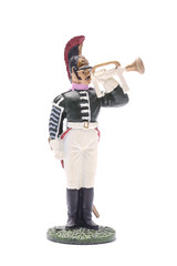 tin soldier Trumpeter Moscow Dragoons 1812 Isolated on white