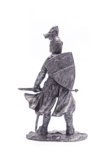 tin soldier medieval knight isolated on white