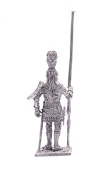 tin soldier Spartan warrior knight figurine isolated on white