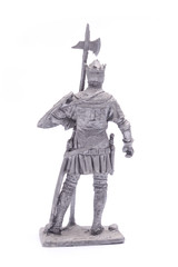 Fototapeta na wymiar tin soldier medieval knight isolated on white