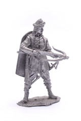 Tin Soldier Archer isolated on white