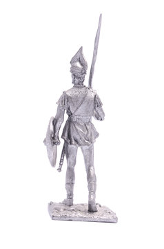 tin soldier medieval knight  isolated on white