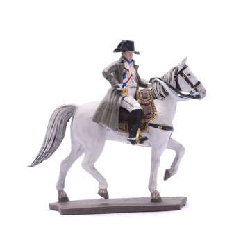 Tin Soldier Napoleon on horseback isolated on white