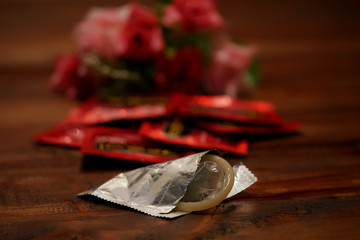 condom and roses