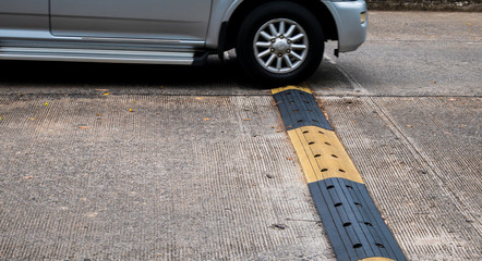 Car with road bumps for reduce speed