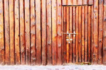 Wooden door and wall