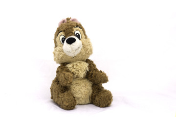 stuffed animal  toy on a white background .