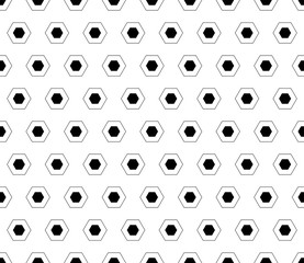 Vector seamless pattern, simple light geometric texture with small linear hexagons, abstract black & white minimalist background. Monochrome repeat backdrop. Design element for prints, decor, textile