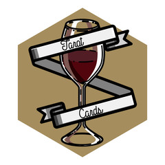 Color vintage tarot cards emblem