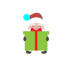 Funny Santa with a gift