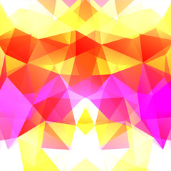 Polygonal vector background. Can be used in cover design, book design, website background. Vector illustration. Yellow, pink, red colors.
