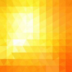 Geometric pattern, triangles vector background in yellow, orange tones. Illustration pattern