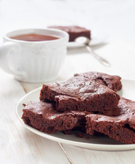 brownies and cup of coffee