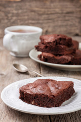 brownies and cup of coffee
