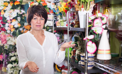 Customer in flower shop