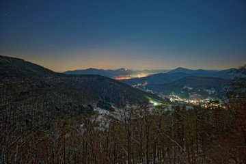 Winter landscape at the Palatinate Forest in Germany.