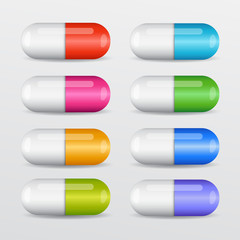 Colorful Capsules : Vector Illustration