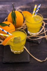 Organic food concept with orange fruits