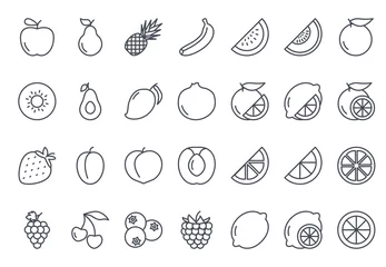 Fotobehang Fruits Icon Outlined © Maxchered