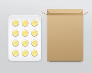 Pill in Blister Pack : Vector Illustration