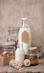 Obraz na płótnie Canvas types of nut milk