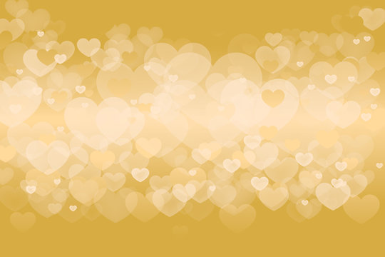 Vector of Happy Valentines Day with blinking heart and gold background design.