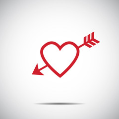 Heart red Icon Vector , Love Symbol  Valentine's Day