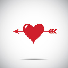 Heart red Icon Vector , Love Symbol  Valentine's Day