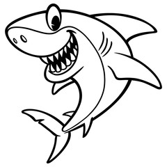 Obraz premium Shark Cartoon Drawing