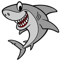 Naklejka premium Shark Cartoon Illustration