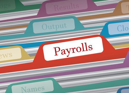 Payrolls folder in file folders personal finance vector illustration