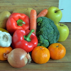 still life, frutta e verdura