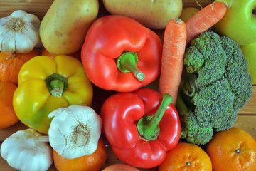 still life, frutta e verdura