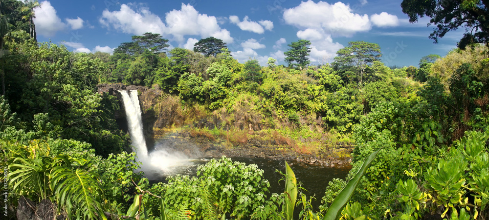 Canvas Prints Panoramic view of the Rainbow Falls (Big Island, Hawaii)