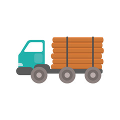 Truck wood transportation vector.