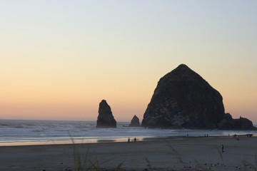 Hay Stack Rock Cannon Beach Oregon at Sunset © Steve