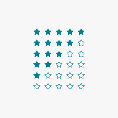 star rating in blue color