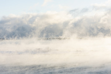 Island in a steamy water