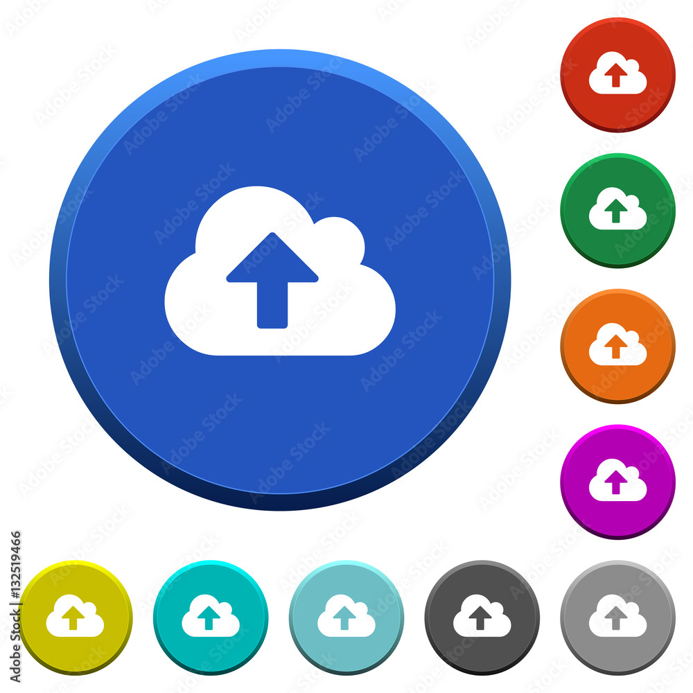 Poster cloud upload beveled buttons