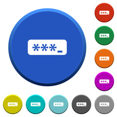 PIN code beveled buttons