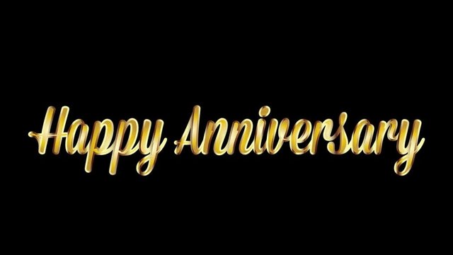 Happy anniversary in gold words with fireworks party celebration footage
