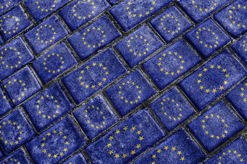 Fototapeta premium European Union Flag Urban Grunge Pattern