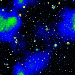 Abstract illustration of infrared deep cosmos with shining stars - 132520015