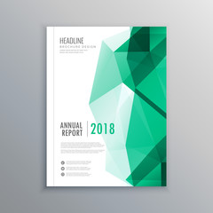 abstract geometric green shapes business brochure template