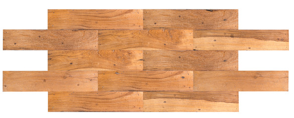 Old wooden planks jointed into panel
