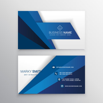 blue and white corporate business card design